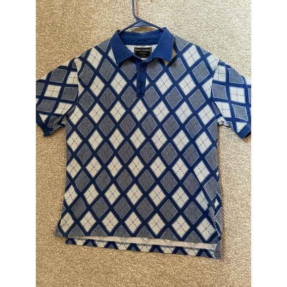 Foot Locker Shirts Foot Locker Mens Blue Argyle Pattern Golf Polo